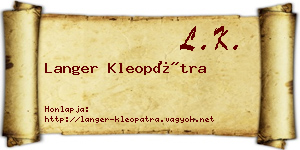 Langer Kleopátra névjegykártya
